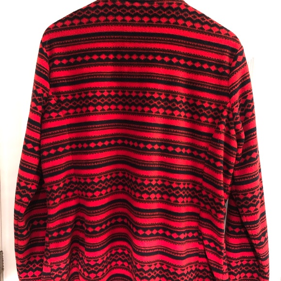 Merona Fleece Red/Navy Striped Jacket-Sz XXL - Picture 2 of 3